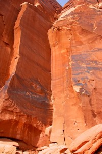 The red rock of Tusher Canyon The red rock of Tusher Canyon